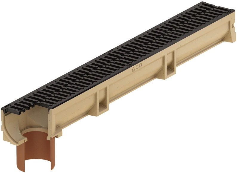 Drenážny žľab s rúrkou O 110 mm, B125 Aco Euroline, 1 m