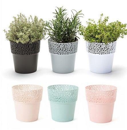 Hrniec Lamela Rosa 655-05, plast, H 12 cm, biely