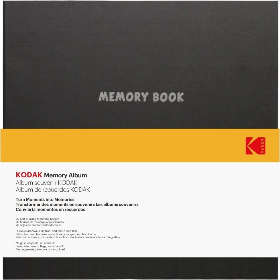 Fotoalbum Kodak samolepicí 40 stran na fotografie A4 / A5 / A6 / Instax / Polaroid / Zink / Kat 9891-312 / Černá