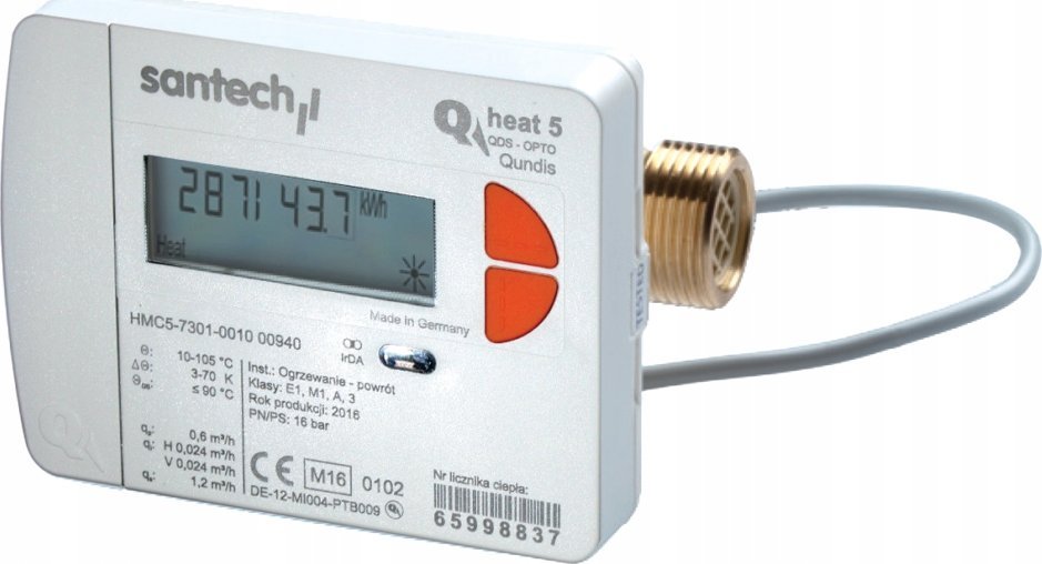 Santech Měřič tepla QHeat5 qp 2,5 m3/h DN20 - zp