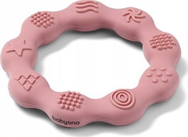 BabyOno BABYONO-825/02- SILIKÓNOVÝ PRSTEN NA KÚPANIE RUŽOVÝ