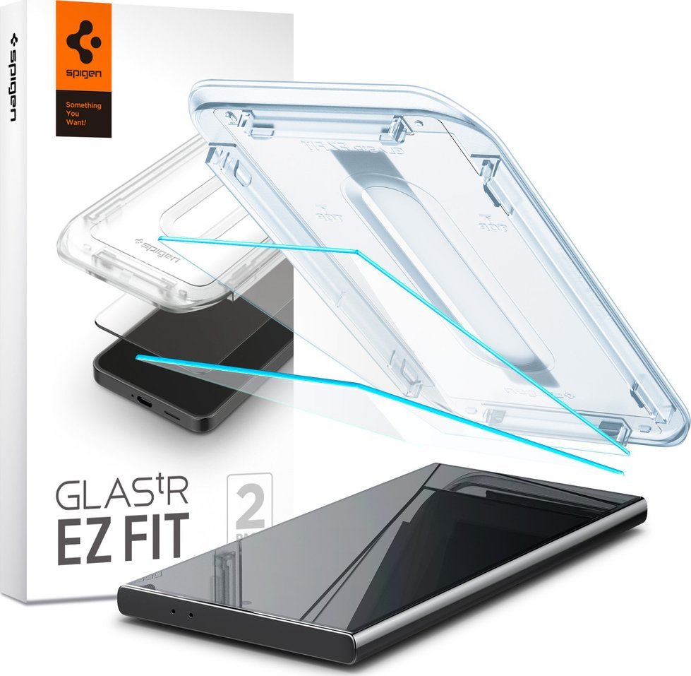 Spigen Ochranné tvrzené sklo Glass TR EZ Fit HD Transparent, 2 ks, pro Samsung Galaxy S24 Ultra
