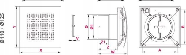 AWENTA FAN BOTHAL FAN WPAB110ZT PULSAR FI100MM 110 M3/H 9W 230V s časovačem a kontrolovat bílý ventil ventilu