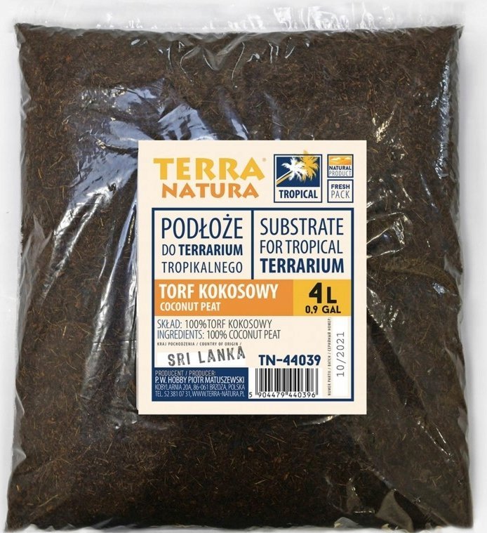 Terra Natura Teráriový substrát, kokosová rašelina 4L (země původu: Srí Lanka)