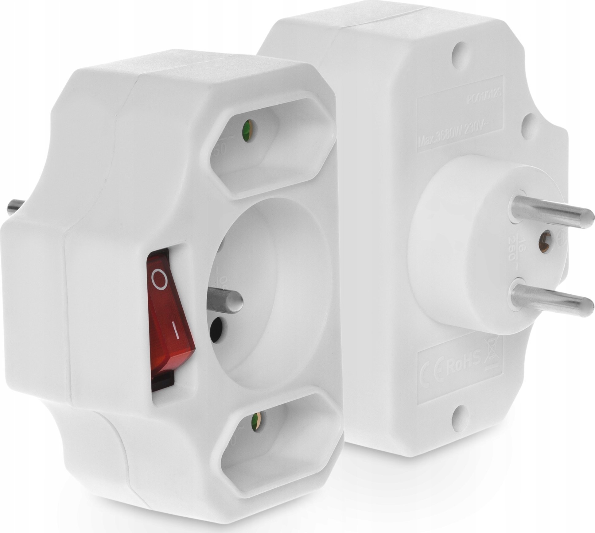 Plug-in plug-in plug-in s 1-gencher z/u + 2x euro white R-12ws-b