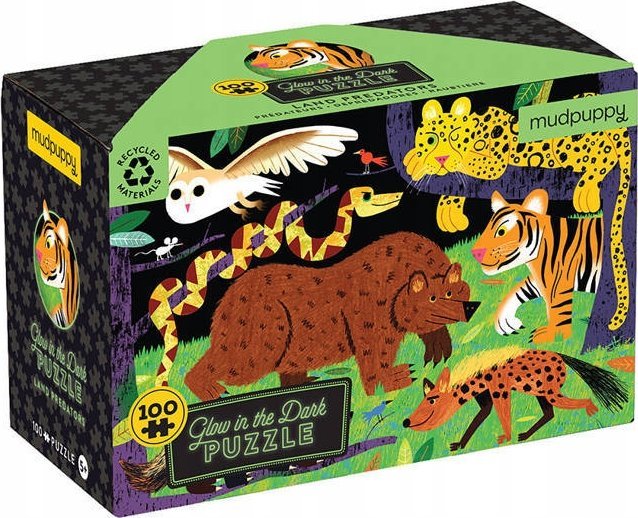 Mudpuppy Puzzle Predátoři divočiny - svítí ve tmě 100 dílků