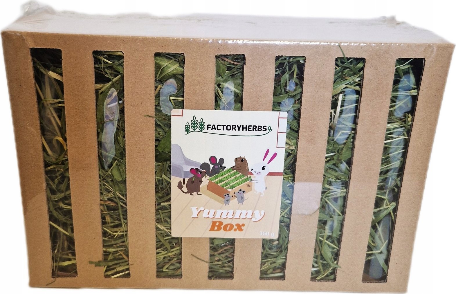 FACTORYHERBS Yummy Box - feeder with hay - 350g