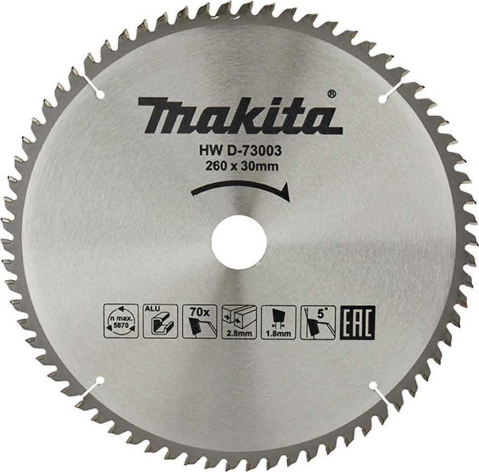 Makita KRUHOVÁ PILA NA HLINÍK 260x30x70z ECONOMY