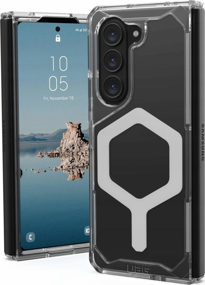 Urban UAG Plyo Pro - ochranné pouzdro pro Samsung Galaxy Fold 5 s vestavěným magnetickým modulem (ledově stříbrné)