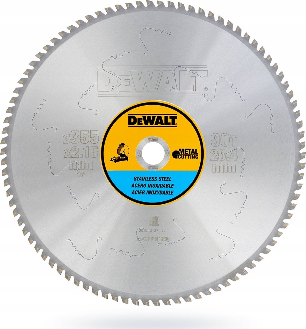 Dewalt hm-pílka na kov 355x25,4 z90/inox 3-25mm/