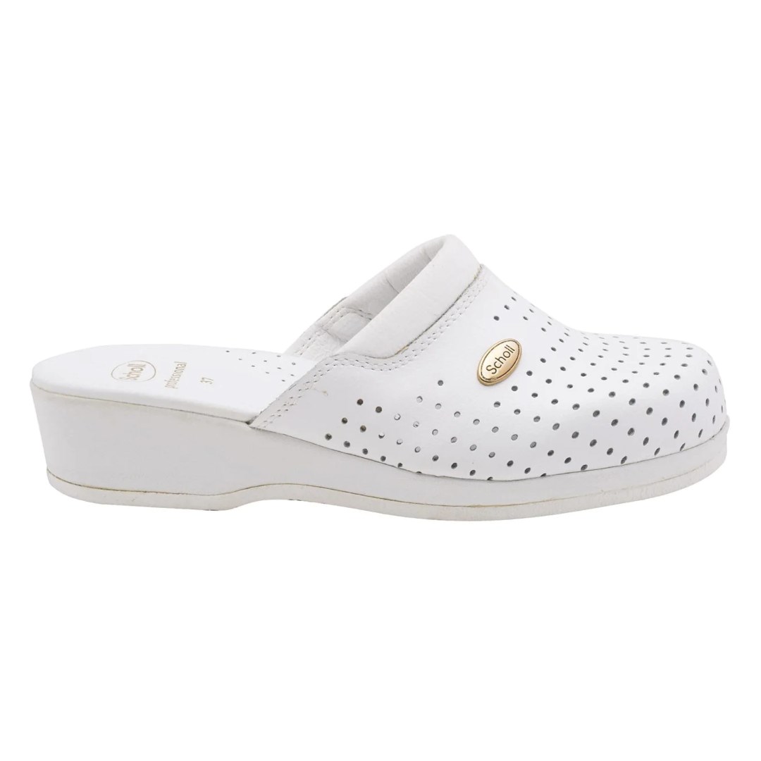 Scholl Clog Backguard - unisex white clogs  size 36