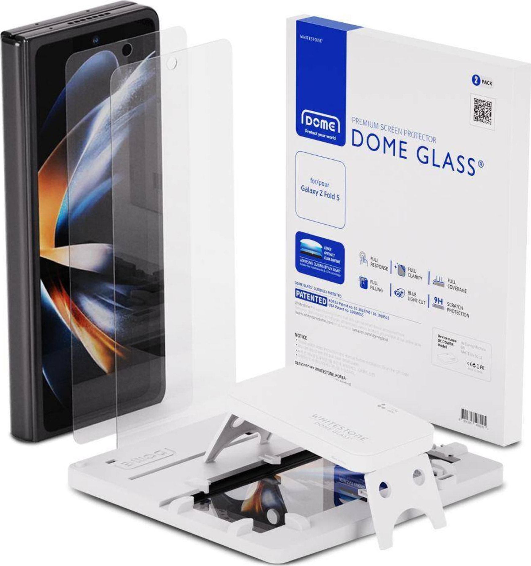Whitestone Tempered Glass 5D UV SAMSUNG GALAXY Z FOLD 5 Whitestone Dome Glass 2-Pack Clear