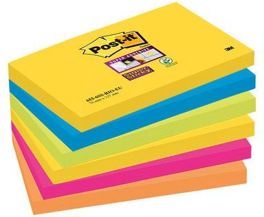 Post-it Samolepicí blok BLOCK SUPER STICKY 655-6SS-RIO, paleta RIO DE JANEIRO, 76x127 mm, 6x90 listů (3M0572)