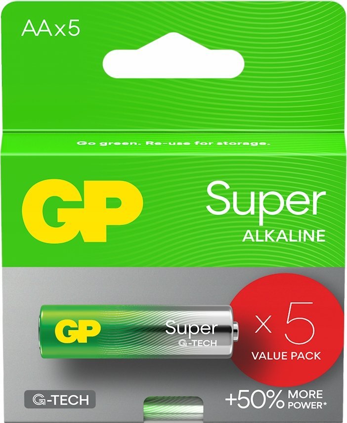 GP Battery Alkalické baterie LR6/AA GP SUPER 5 ks. (G-TECH)