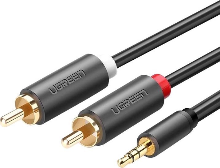 Ugreen Jack 3,5 mm - RCA (Cinch) kábel x2 1 m čierny (UGR650BLK)