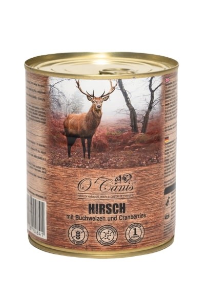 O CANIS psí konzerva- mokré krmivo- jelen s pohankou- 800 g