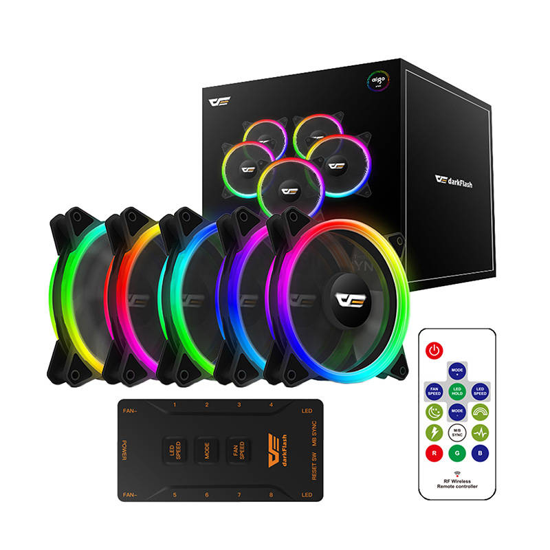 Súprava ventilátorov pre počítač ARGB Darkflash DR12 Pro 5v1 120x120 (čierna)