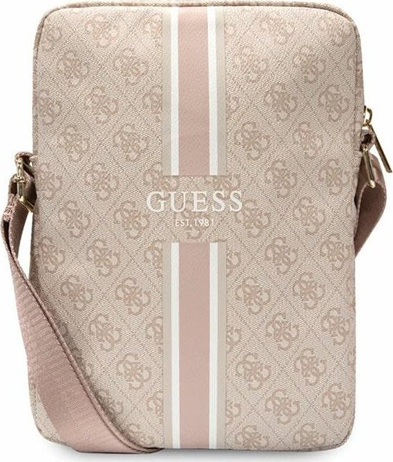 Guess PU 4G Printed Stripes Tablet Bag 10  Pink Nové