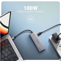 AXAGON HMC-5H60, USB 5Gbps hub, porty 2x USB-A, 1x USB-C, HDMI 4k/60, PD 100W, kabel USB-C 15cm