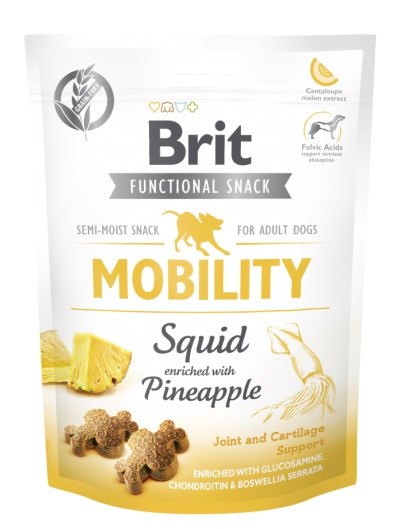 BRIT Functional Snack Mobility Squid - pamlsek pro psy - 150 g