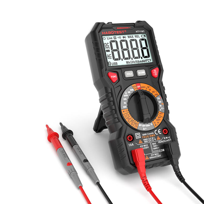 Digitálny multimeter so svietidlom Habotest HT118C, True RMS, NCV, testovanie batérií