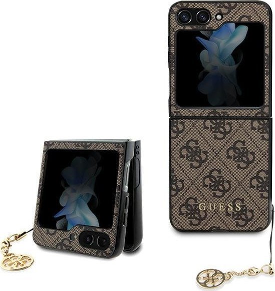 Pouzdro Guess  GUHCZF5GF4GBR pevné pouzdro na Samsung Galaxy Z Flip 5 4G Charms Collection hnědé
