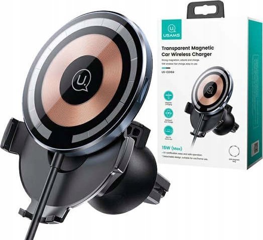 Usams Držák do auta US-CD164 15W indukční magnetický 2v1 do mřížky