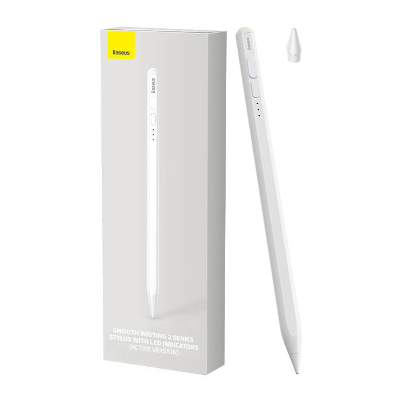 Stylus Baseus Smooth Writing 2 s LED indikátormi (biely)