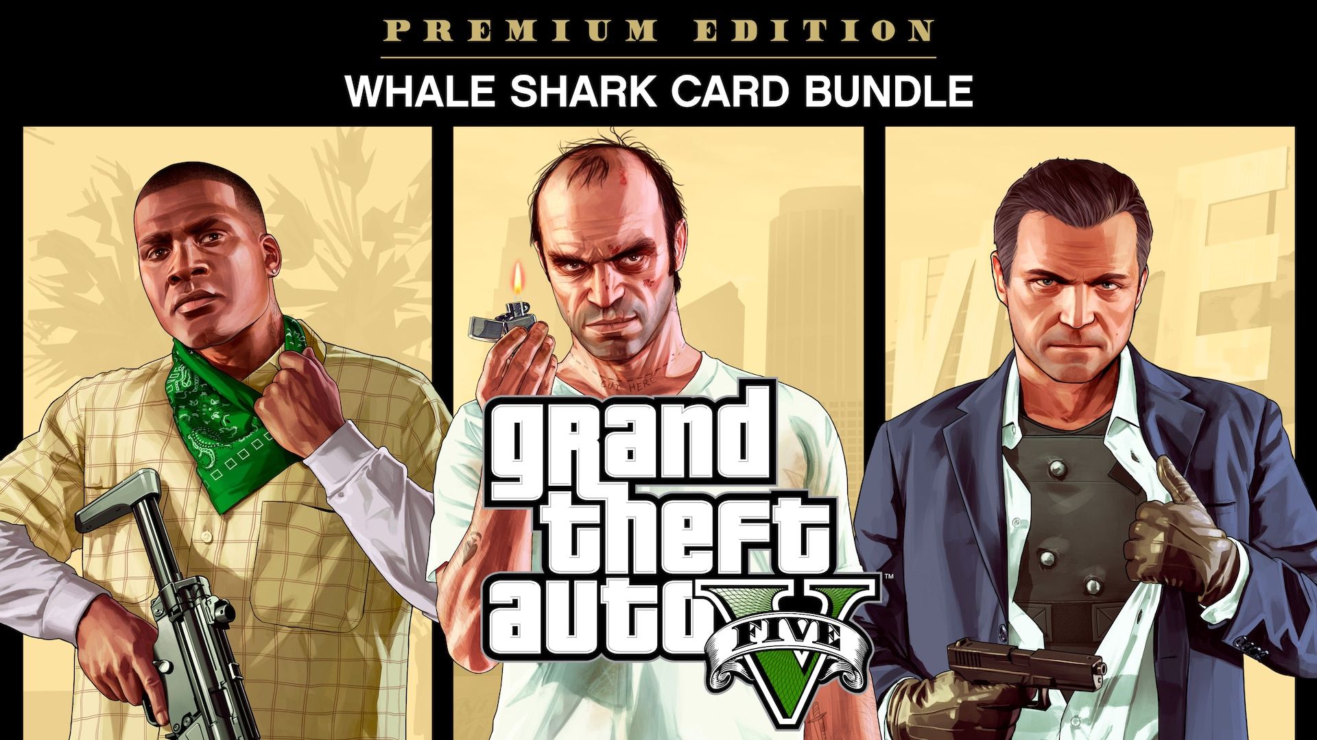 Rockstar Games Grand Theft Auto V: Premium Online Edition a balíček karet Whale Shark pro Xbox One, digitální verze