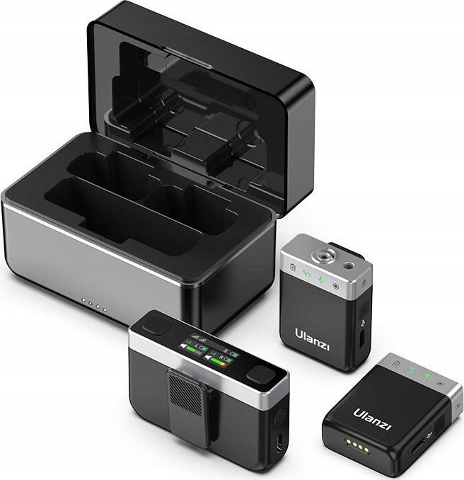 Mikrofon Ulanzi 2x bezdrátový klopový mikrofon pro telefon Fotoaparát Fotoaparát / Paměť 8 GB / Dosah 100 m / Ulanzi AM-18