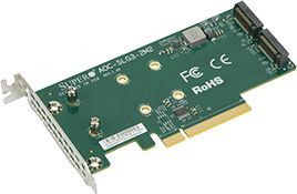 Adaptér SuperMicro 2x M.2 > PCIe (AOC-SLG3-2M2-O)