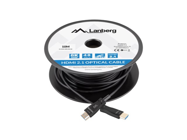 LANBERG HDMI KABEL LANBERG HDMI KABEL M/M V2.1 10M OPTICKÝ AOC ČERNÝ