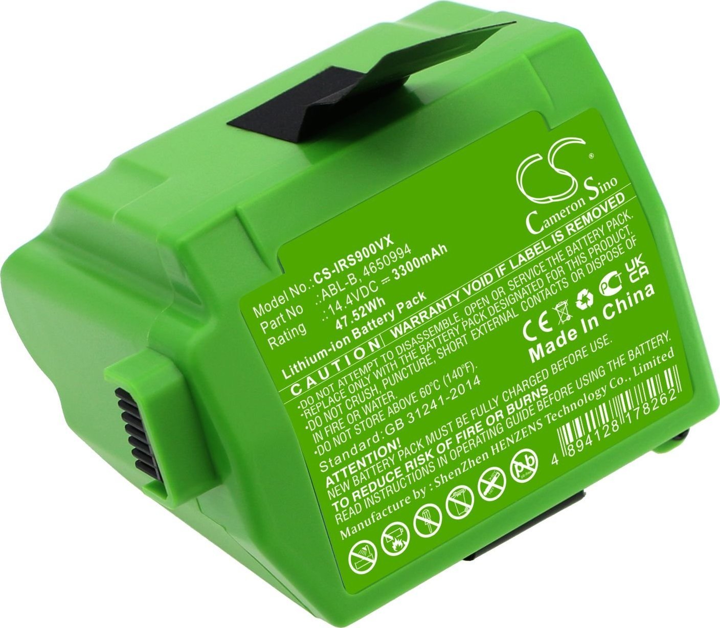 Cameron dobíjecí baterie typ Abl-b 4650994 pro Irobot Roomba S9 S9+ S955020 / Cs-irs900vx