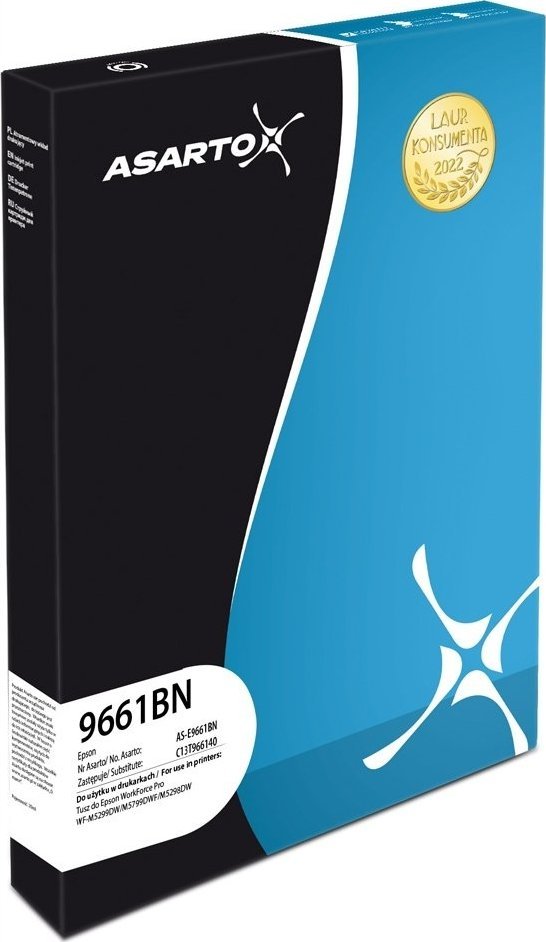 Inkoust Asarto Inkoust Asarto pro Epson 9661BN | C13T966140 | 40 000 stran | Černá
