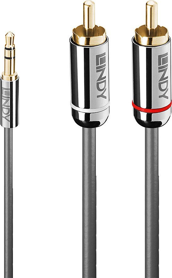 Lindy kabel Jack 3,5 mm - RCA (Cinch) x2 1m stříbrný (35333)