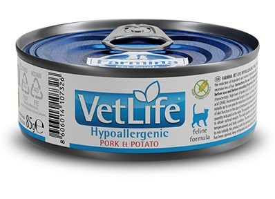 FARMINA Vet Life Hypoallergenic Pork & Potato - vlhké krmivo pro kočky - 85 g
