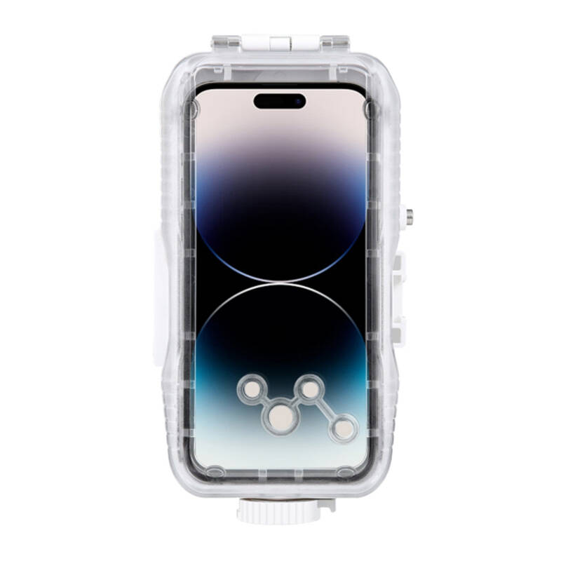 Plastové vodotesné puzdro Puluz pre iPhone 14 Plus/Pro Max/13 Pro Max/12 Pro Max/11 Pro Max (biele)