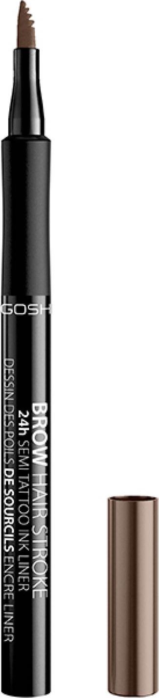 Gosh Stylingové pero na obočí Brow Hair Stroke Precision 002 Grey Brown