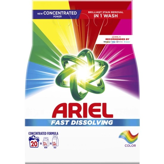 Prací prášek Ariel color 20 praní, 1,1 kg
