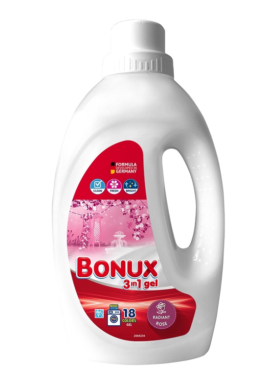 PRACÍ GEL BONUXRADIANT RŮŽE 18SK 0,9L
