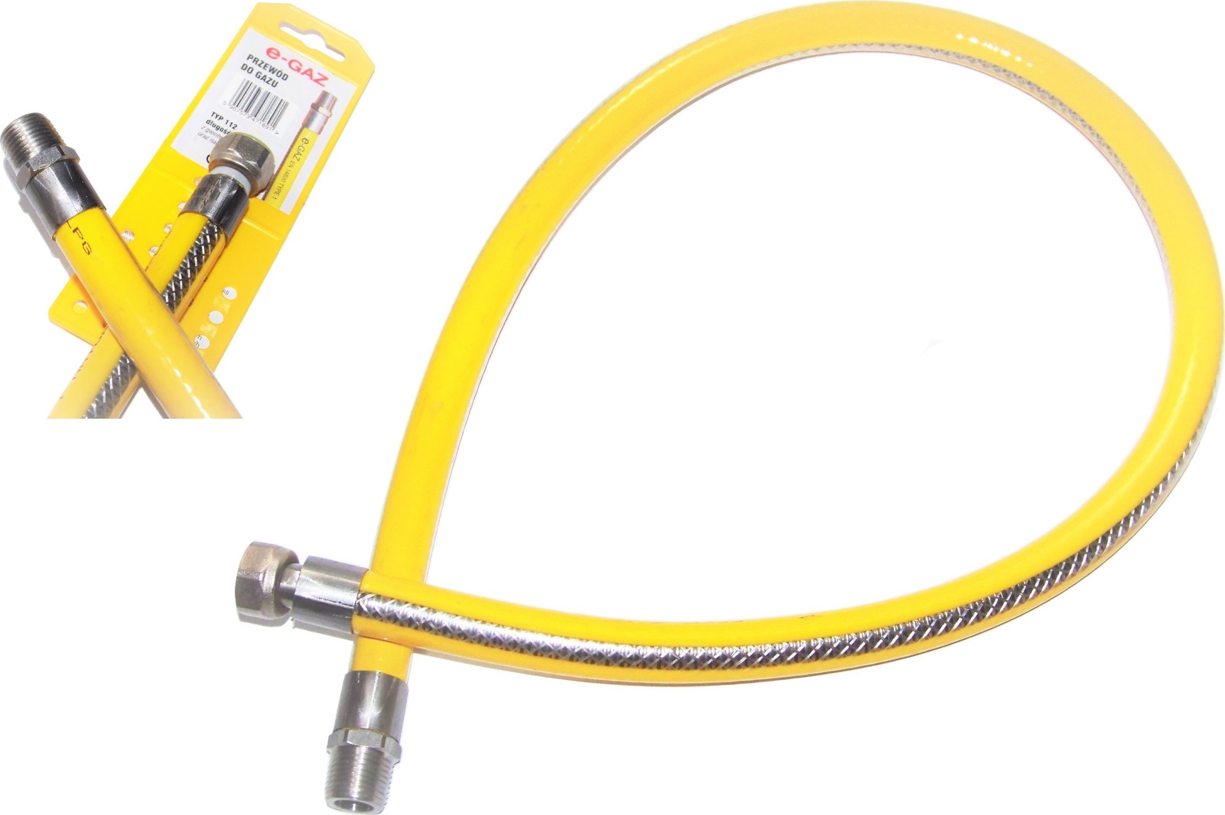 PROFITOR Plynová trubka s G 1/2  otočnou maticí a 1/2  GZ koncovkou Typ 112 GW/GZ L = 750