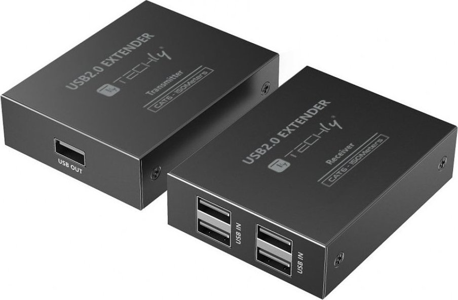 Techly Extender USB HUB / 4portový USB 2.0 Cat6 HUB až 150 m
