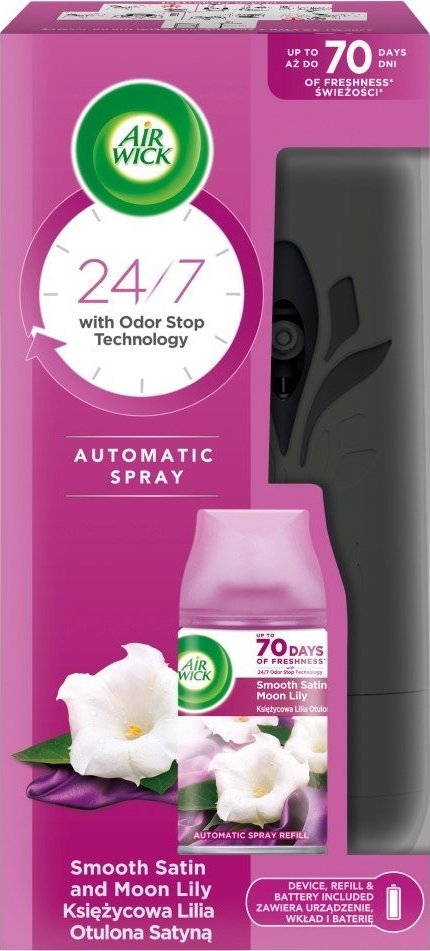 Air Wick Osvěžovač vzduchu Freshmatic s náplní Moon Lily zabalený v saténu 250 ml