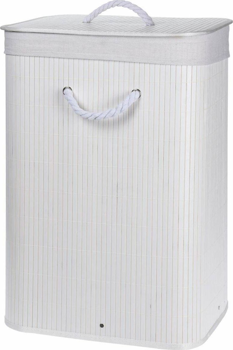 Koš na prádlo Storage Solutions Bílý bambusový koš na prádlo