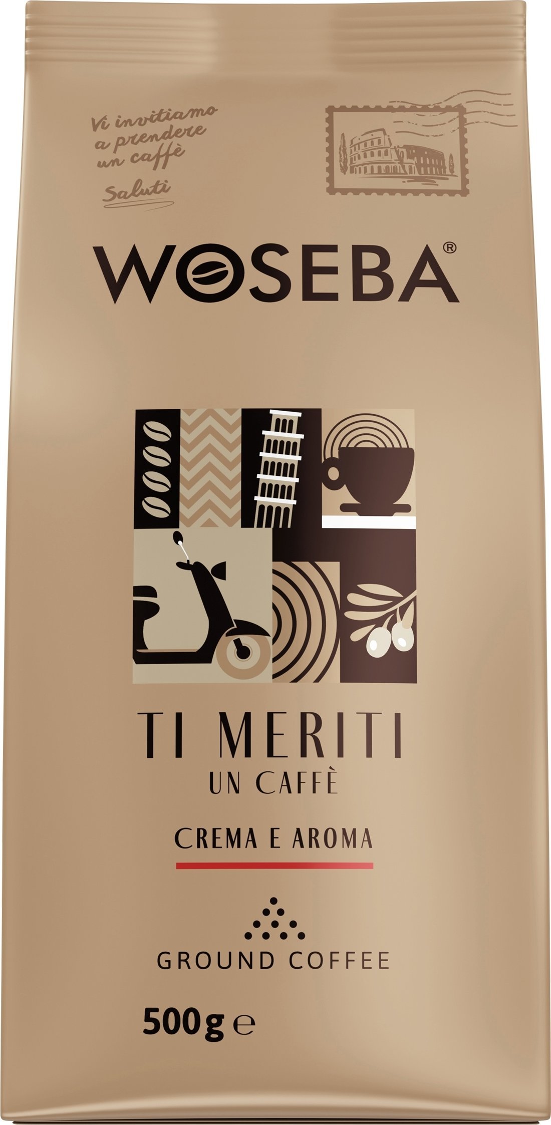 Woseba Mletá káva WOSEBA TI MERITI, CREMA E AROMA káva, mletá, 500 g