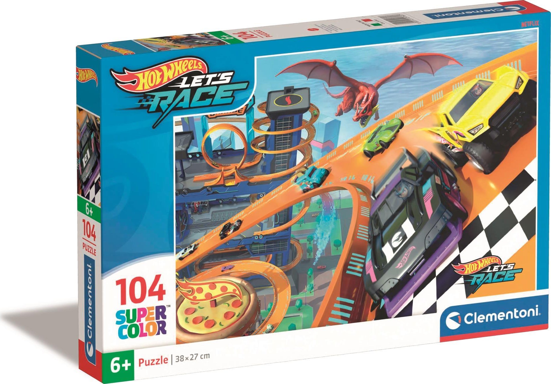 Clementoni - Puzzle 104 Hot Wheels