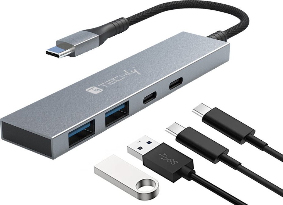 USB HUB Techly Hub USB 4p. 2USB 3.2-2USB-C