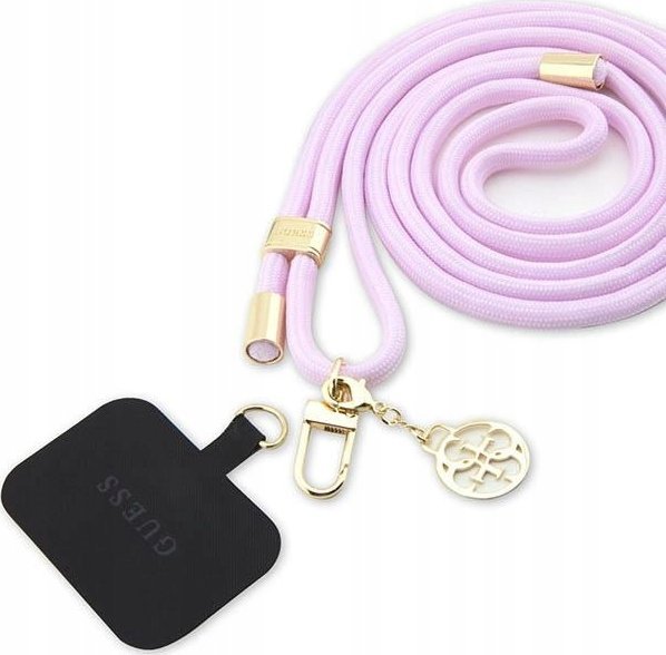 Guess  GUOUCNMG4EU Univerzální CBDY řemínek na šňůrku Lila/Lila Nylon 4G kovový přívěsek