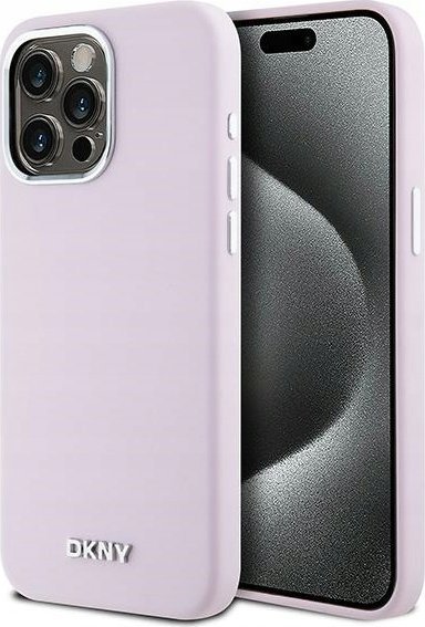 DKNY tekutý silikón s malým kovovým logom MagSafe – púzdro iPhone 14 Pro Max (ružové)