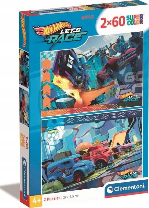 Clementoni - Puzzle 2x60 Hot Wheels